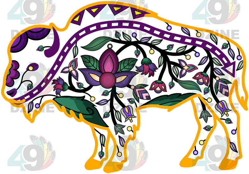 Floral Buffalo Motif