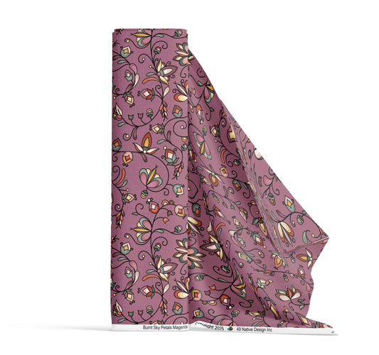 Burnt Sky Petals Magenta Fabric
