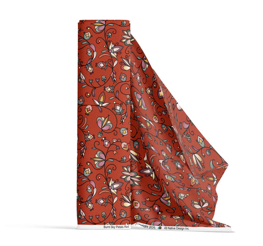Burnt Sky Petals Red Fabric