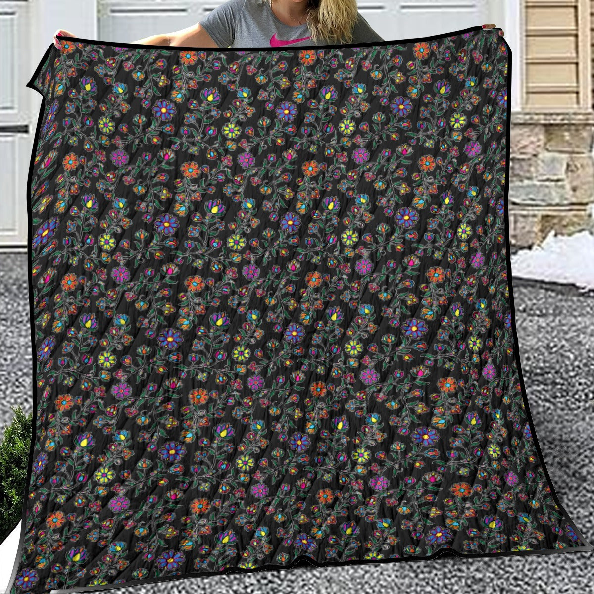 Cosmic Whispers Black Lightweight Quilt