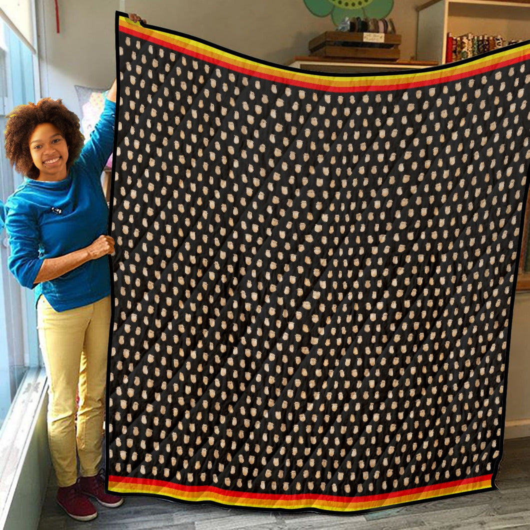 Elk Teeth on Black Lightweight Quilt