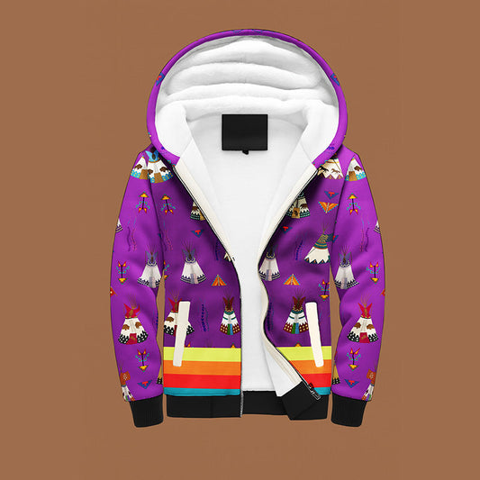 Camp Lodges Purple Sherpa Hoodie
