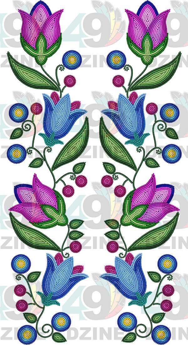 Crimson Bloom Beadwork Style