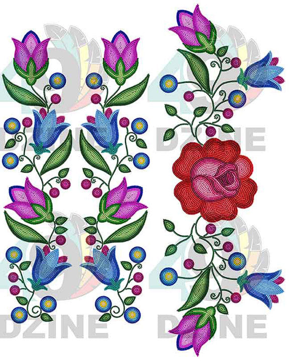 Crimson Bloom Beadwork Style