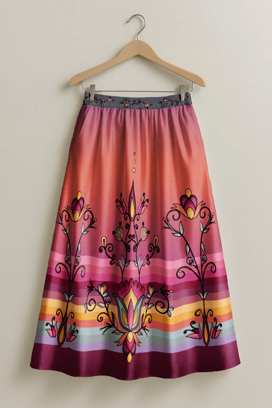 Crimson Drift Petals Skirt