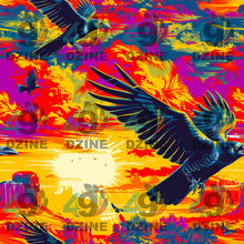 Load image into Gallery viewer, Crow Spreads His Wings Fabric
