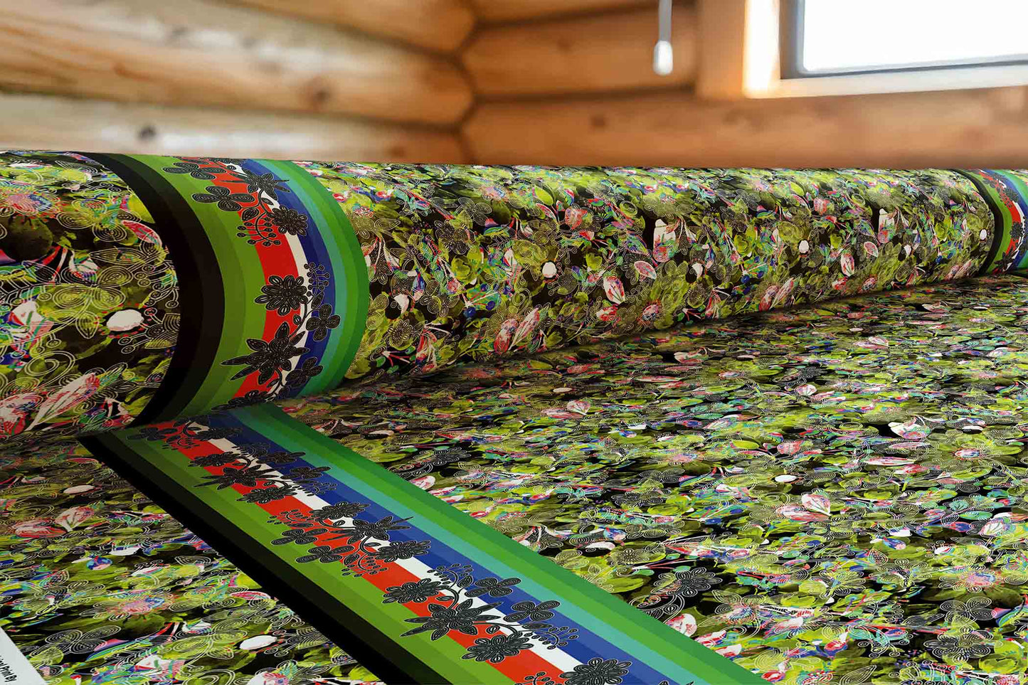 Culture in Nature Green Leaf Fabric