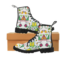 Load image into Gallery viewer, Geometric Floral Summer-White Boots
