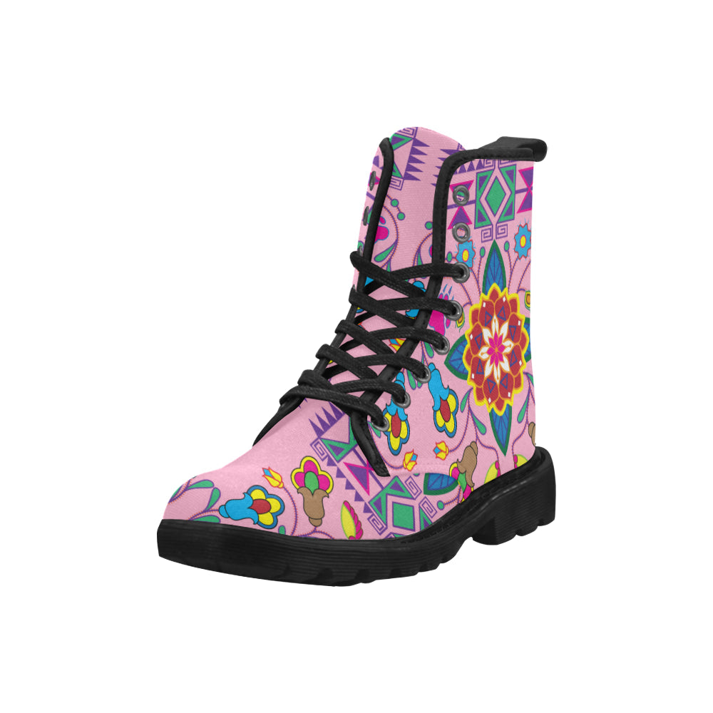 Geometric Floral Winter-Sunset Boots