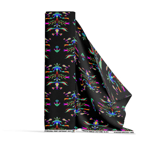 Dakota Damask Black Fabric