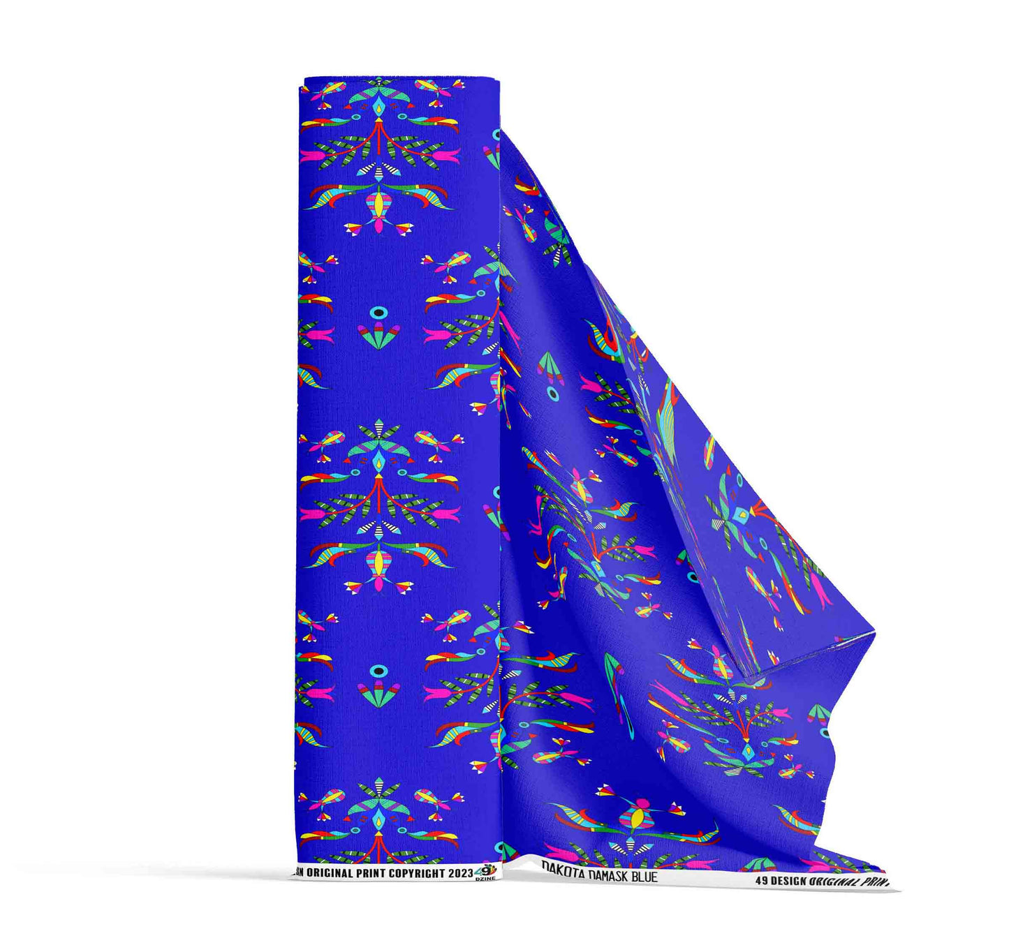 Dakota Damask Blue Fabric