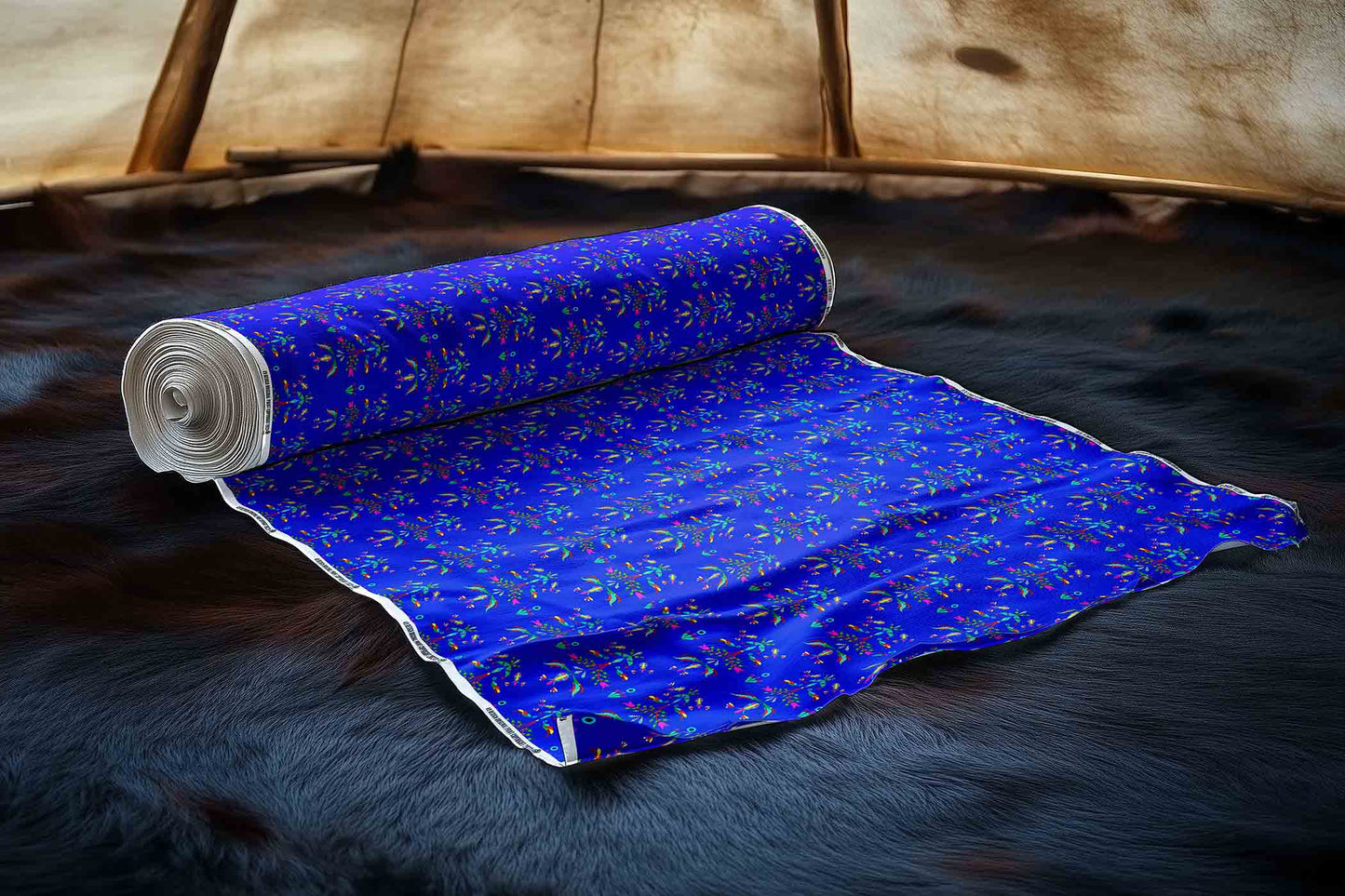 Dakota Damask Blue Fabric