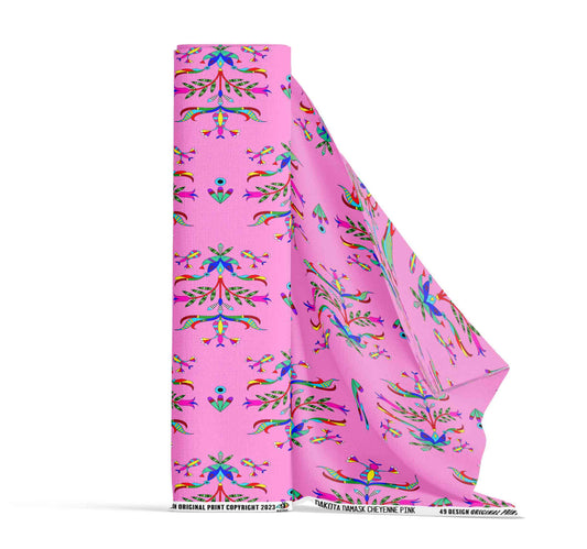 Dakota Damask Cheyenne Pink Fabric