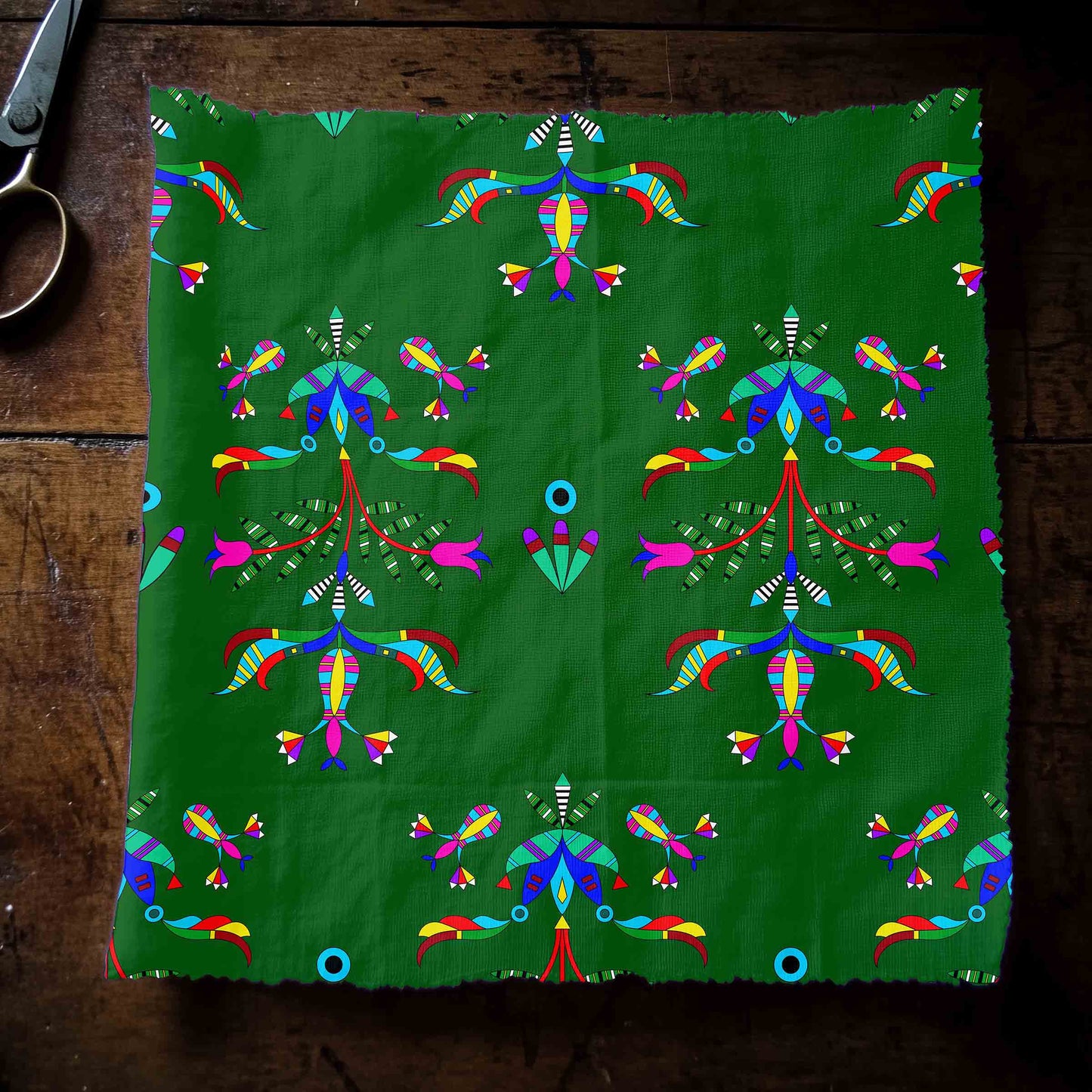 Dakota Damask Green Fabric