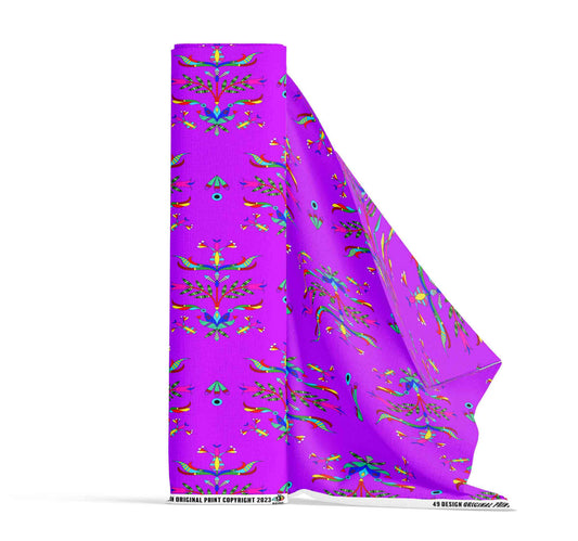 Dakota Damask Purple Fabric