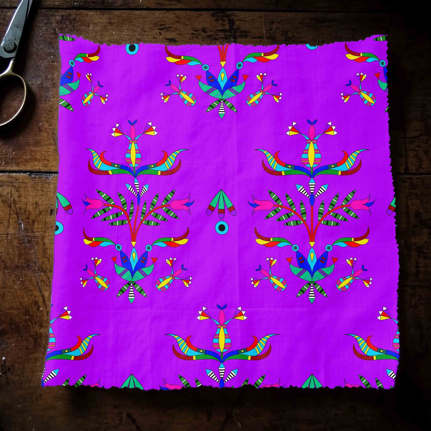 Dakota Damask Purple Fabric