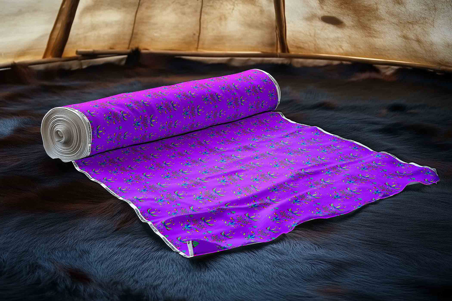 Dakota Damask Purple Fabric