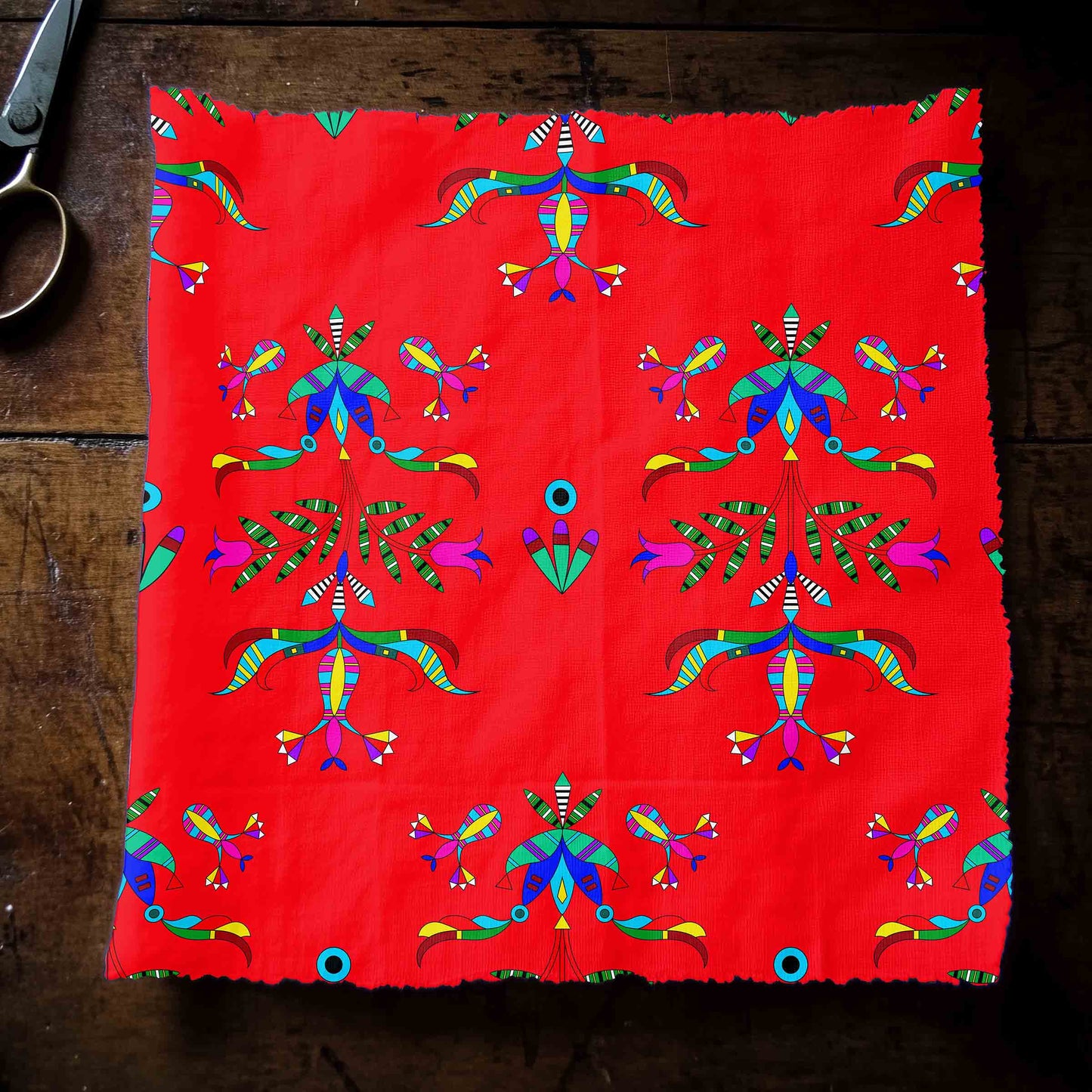 Dakota Damask Red Fabric