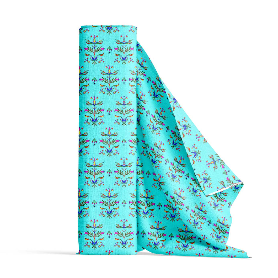 Dakota Damask Turquoise Fabric