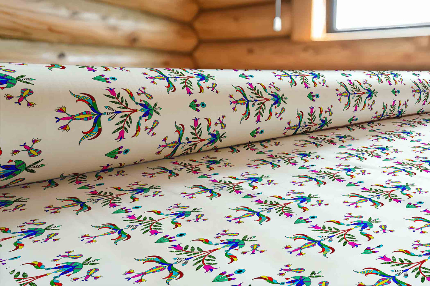 Dakota Damask White Fabric