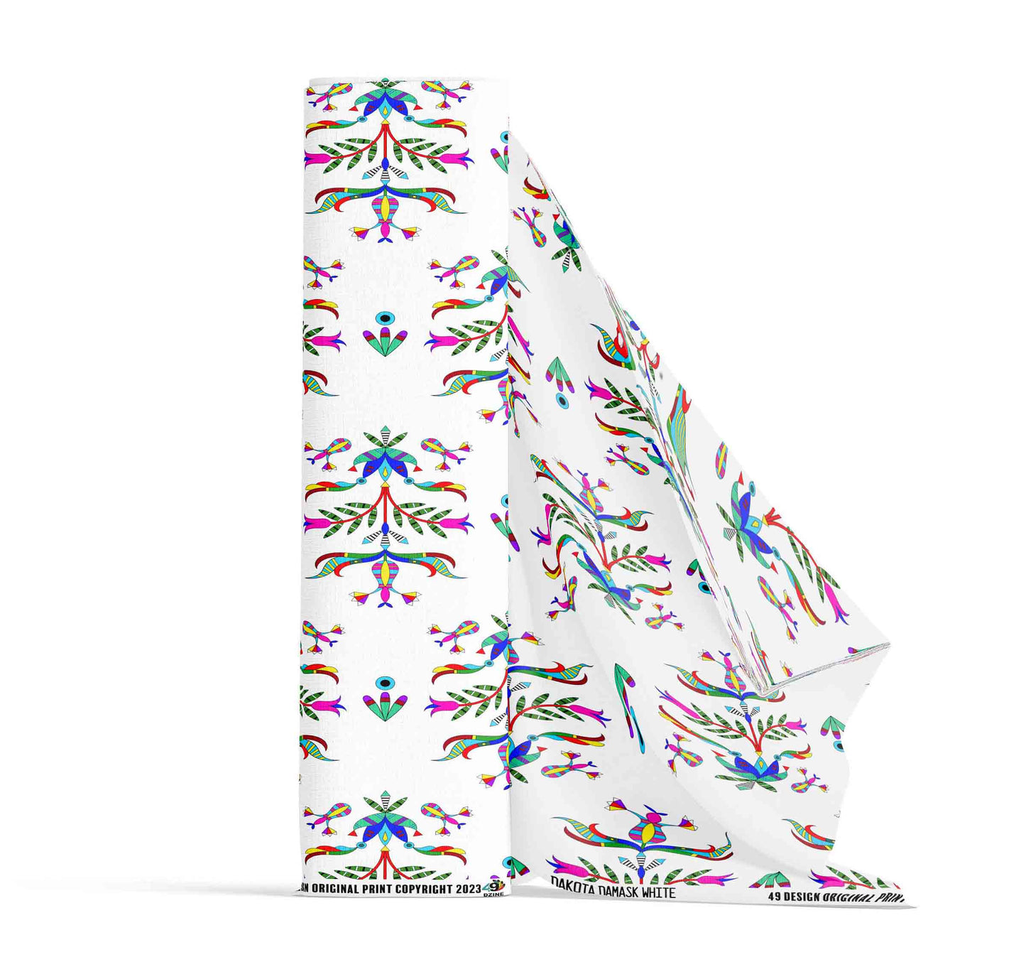 Dakota Damask White Fabric