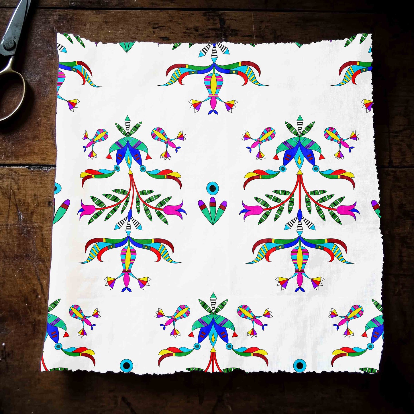 Dakota Damask White Fabric