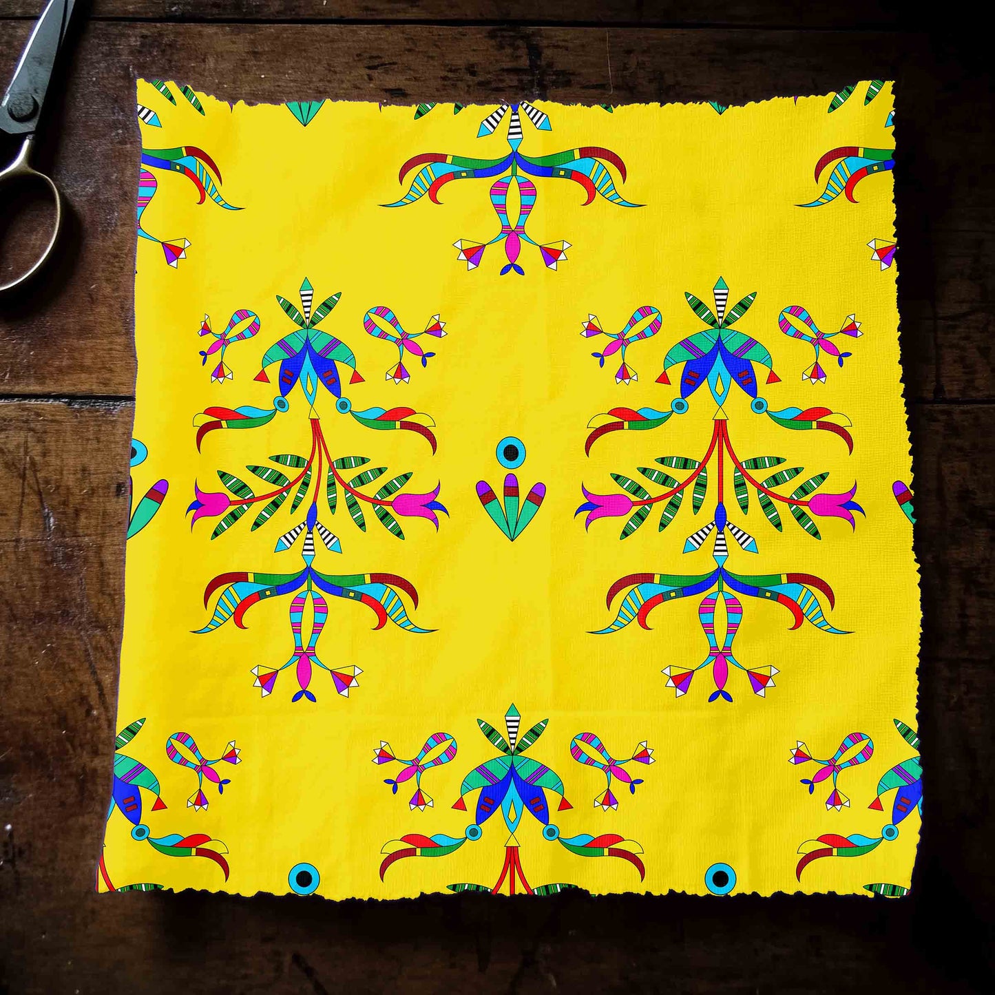Dakota Damask Yellow Fabric