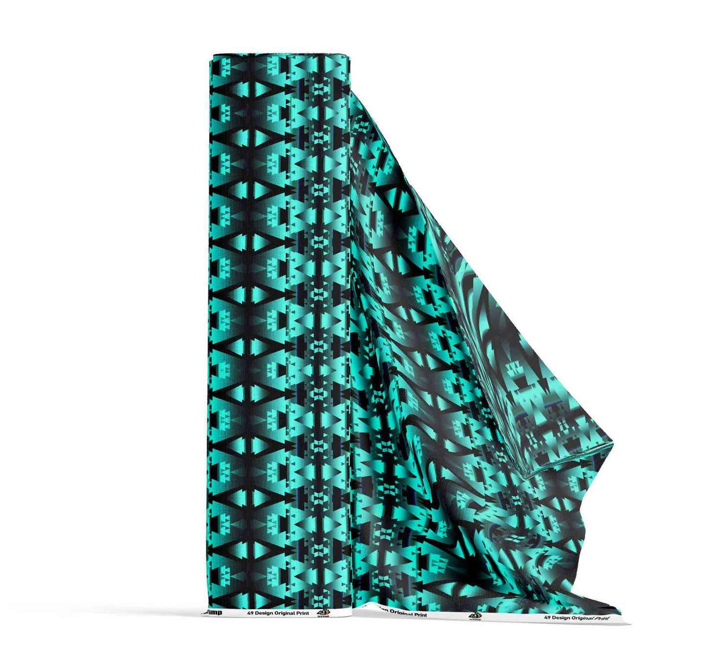 Dark Teal Winter Camp Fabric