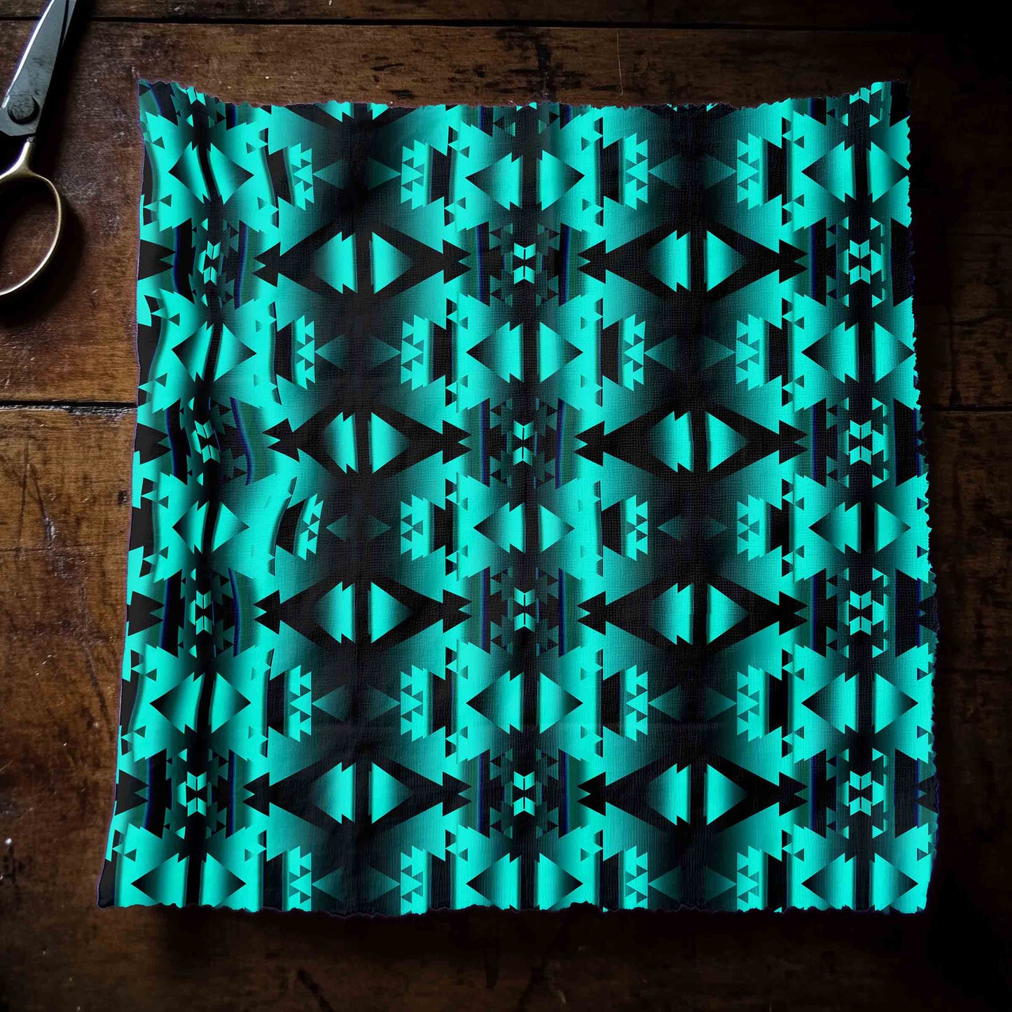Dark Teal Winter Camp Fabric