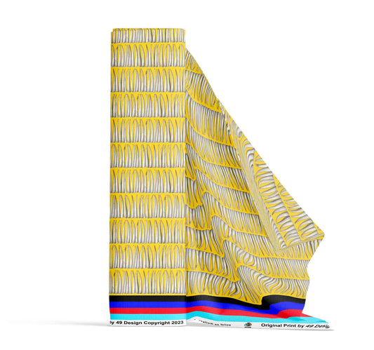 Dentalium on Yellow Fabric