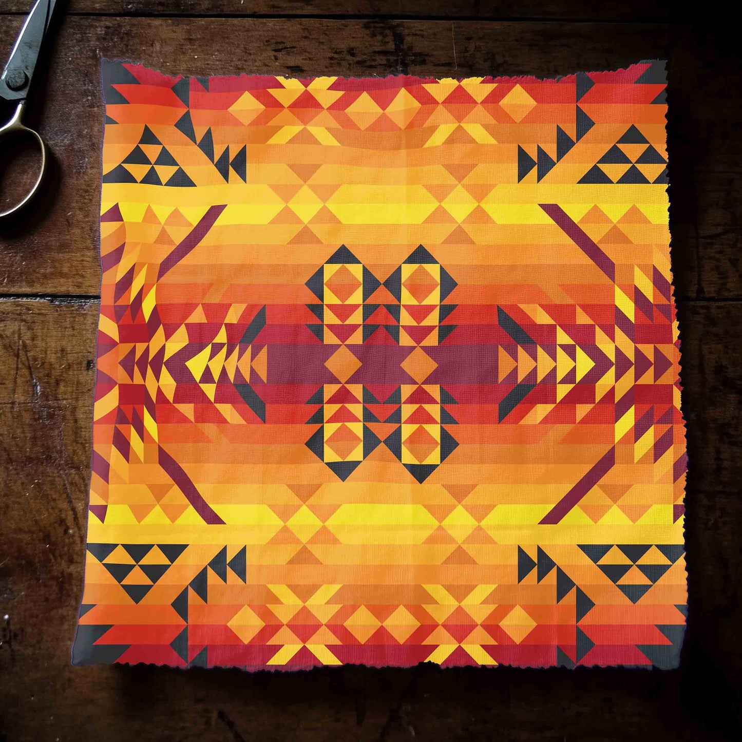 Desert Geo Yellow Red Fabric