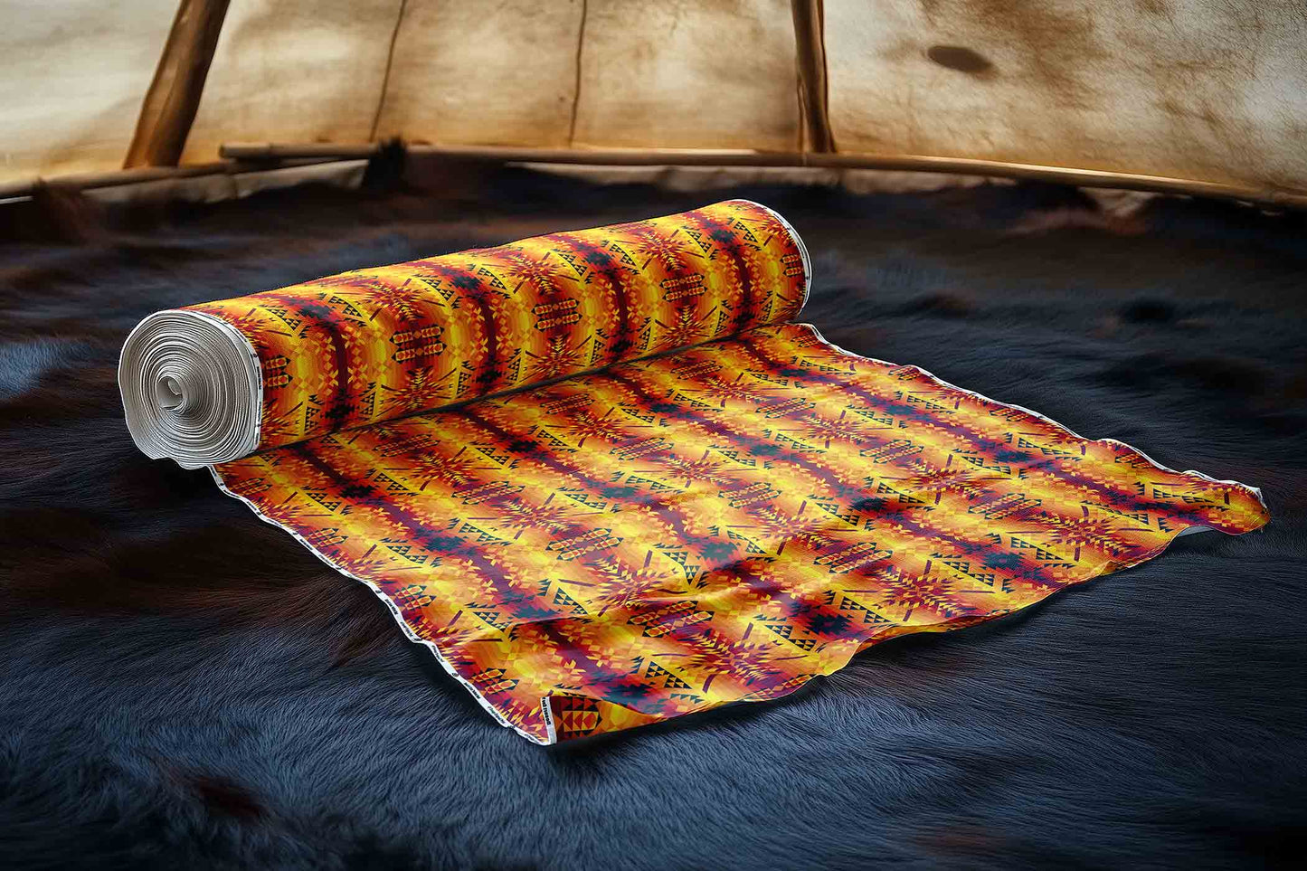 Desert Geo Yellow Red Fabric
