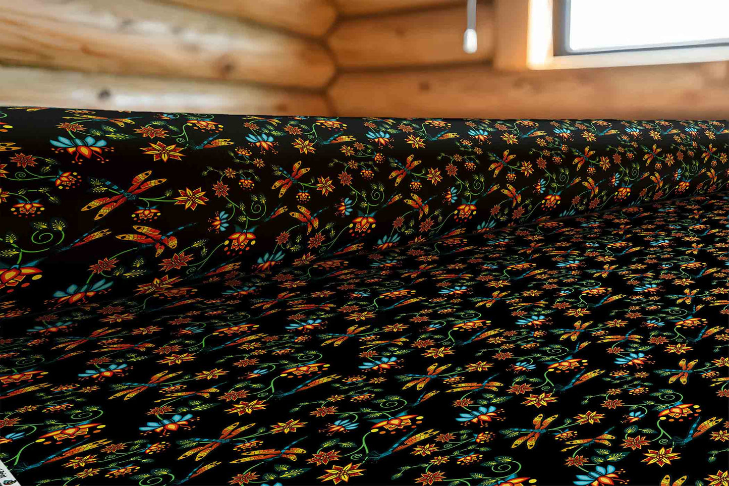 Dragon Lily Noir Fabric