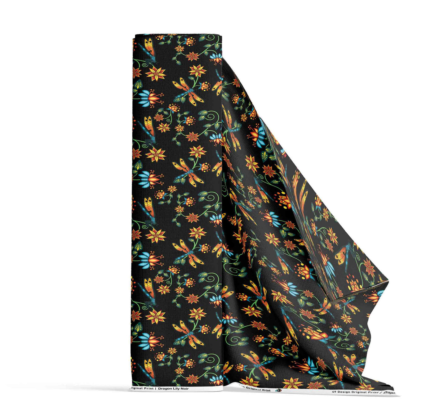 Dragon Lily Noir Fabric