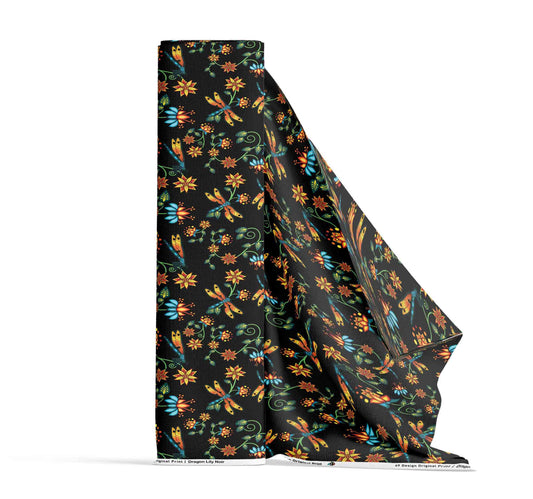 Dragon Lily Noir Fabric