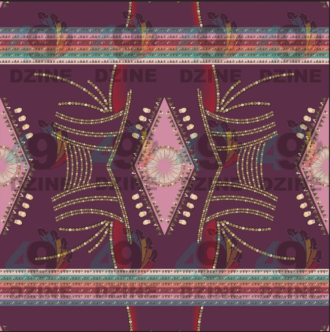 Dreams of Deco Berry Fabric