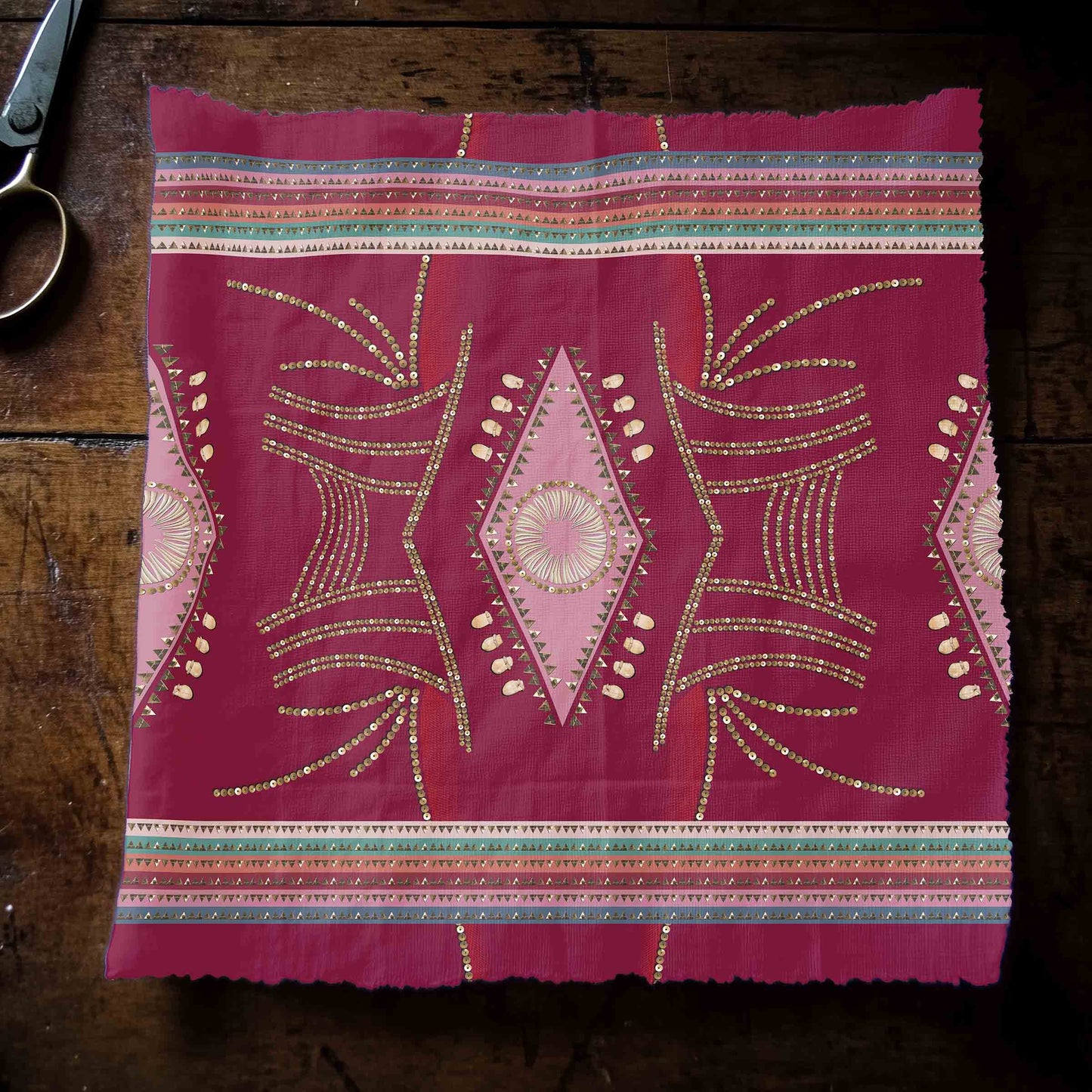 Dreams of Deco Maroon Fabric