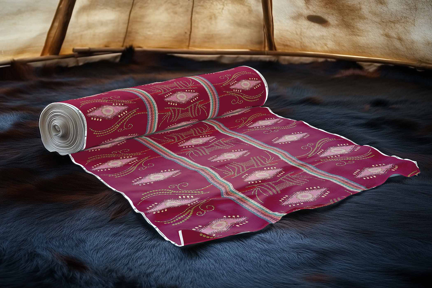 Dreams of Deco Maroon Fabric