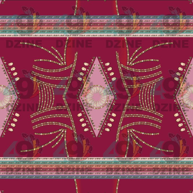 Dreams of Deco Maroon Fabric