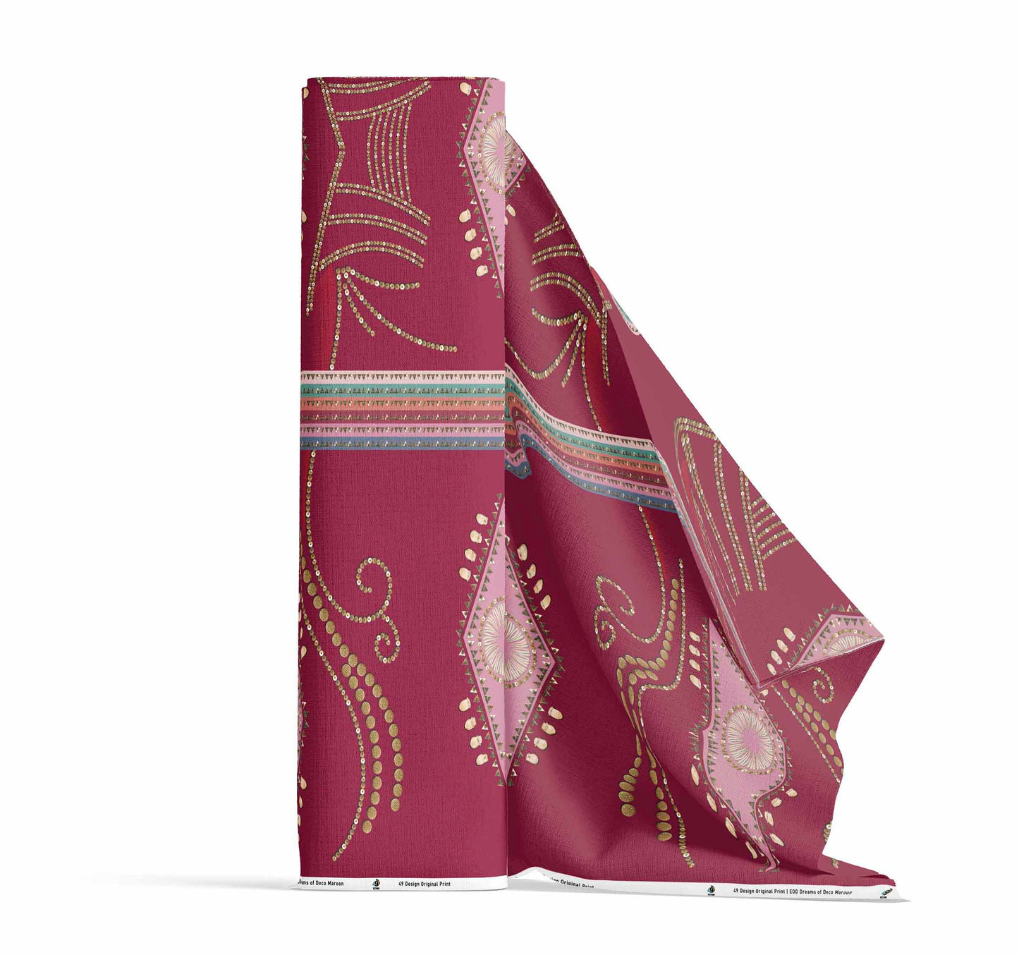 Dreams of Deco Maroon Fabric
