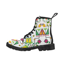 Load image into Gallery viewer, Geometric Floral Summer-White Boots
