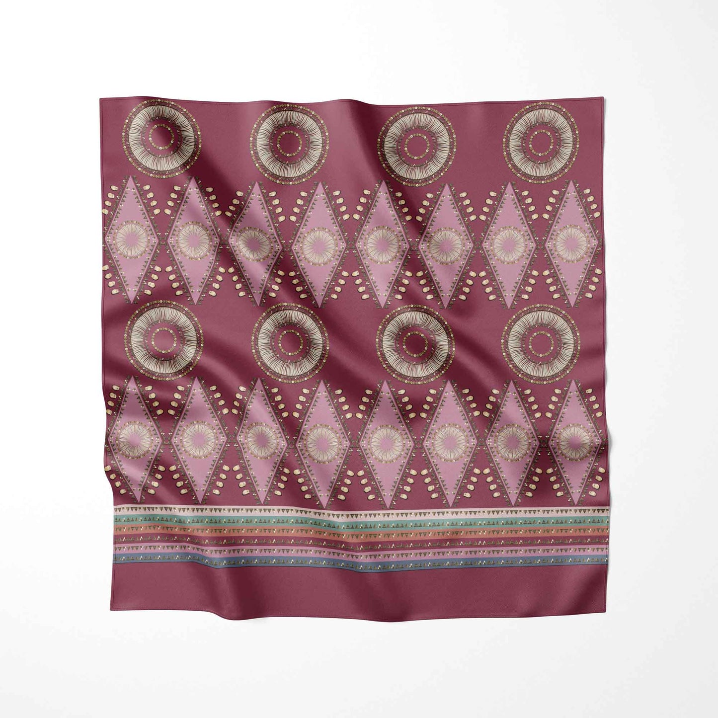 Elk Teeth Honor Maroon Fabric