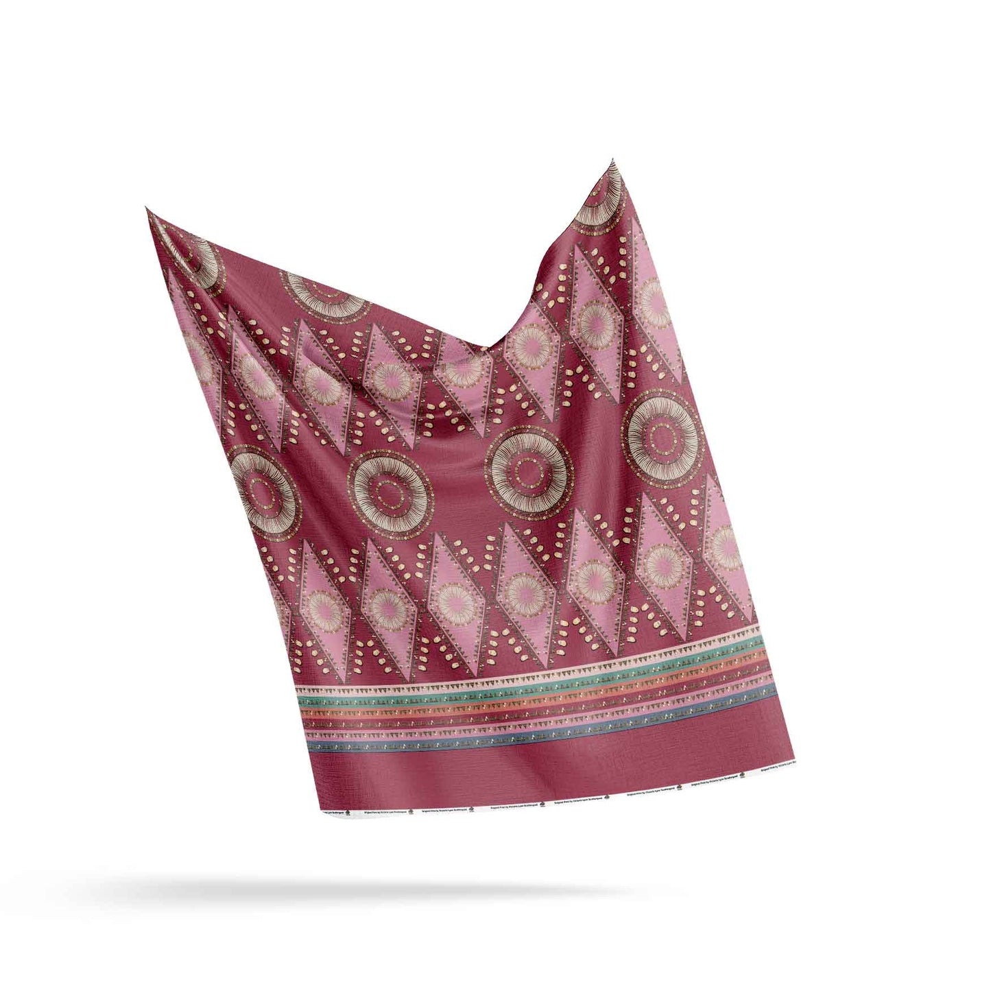 Elk Teeth Honor Maroon Fabric