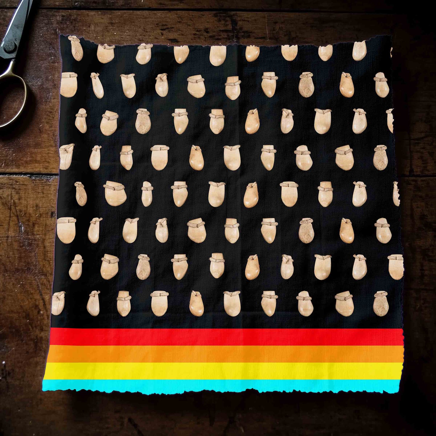 Elk Teeth on Black Fabric