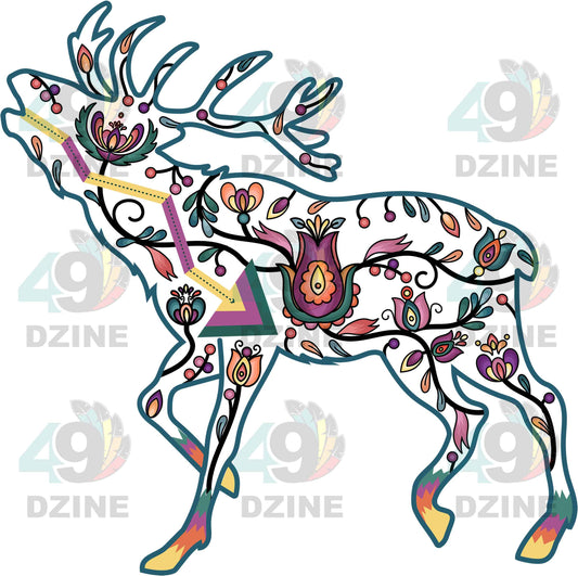 Floral Elk Motif