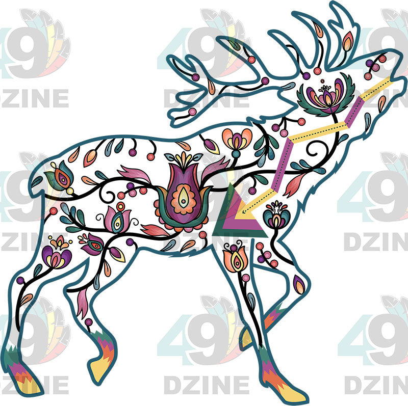 Floral Elk Motif