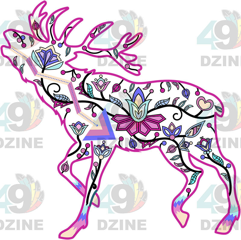 Floral Elk Motif