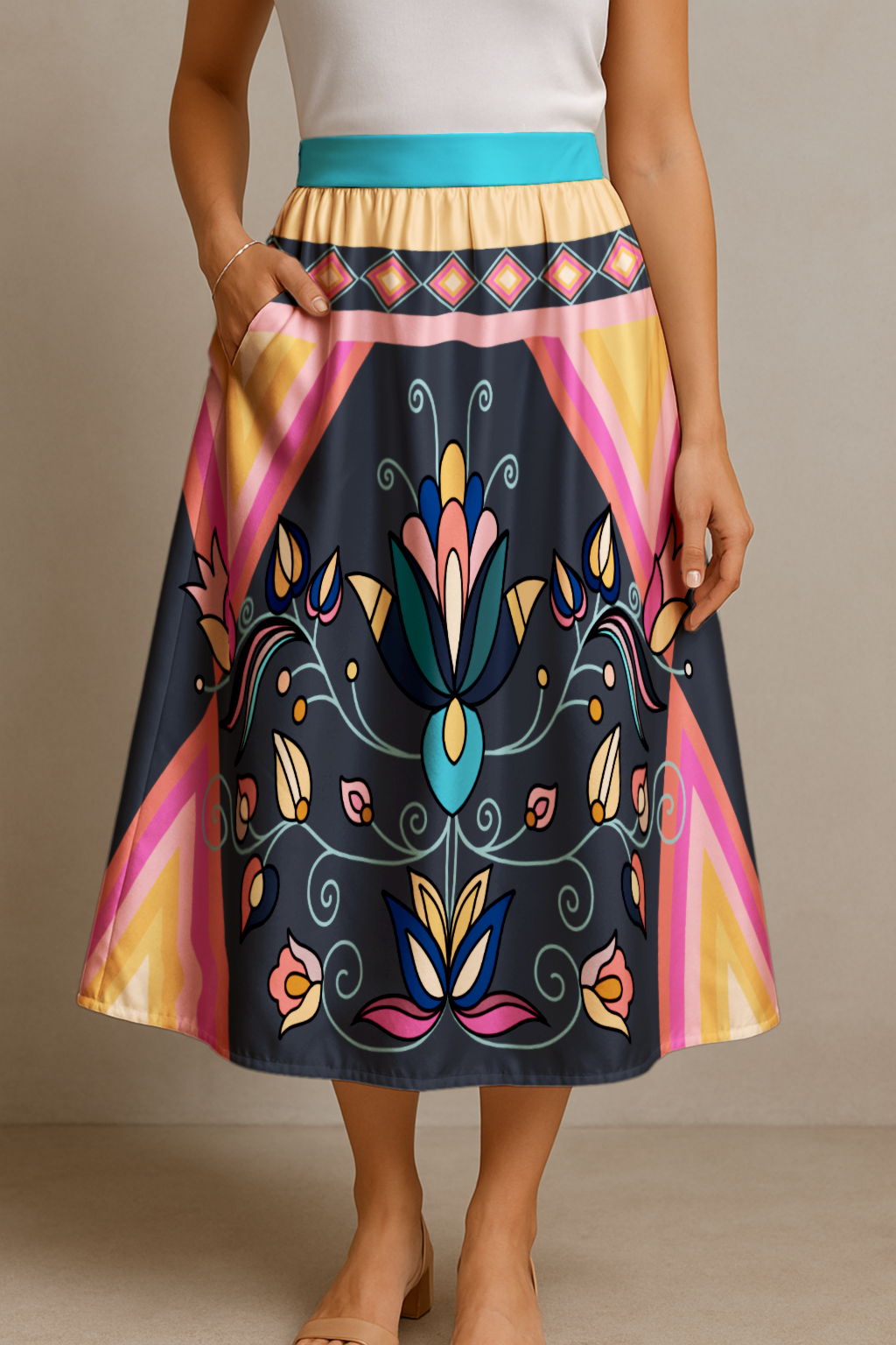 Ember Trail Midi Skirt