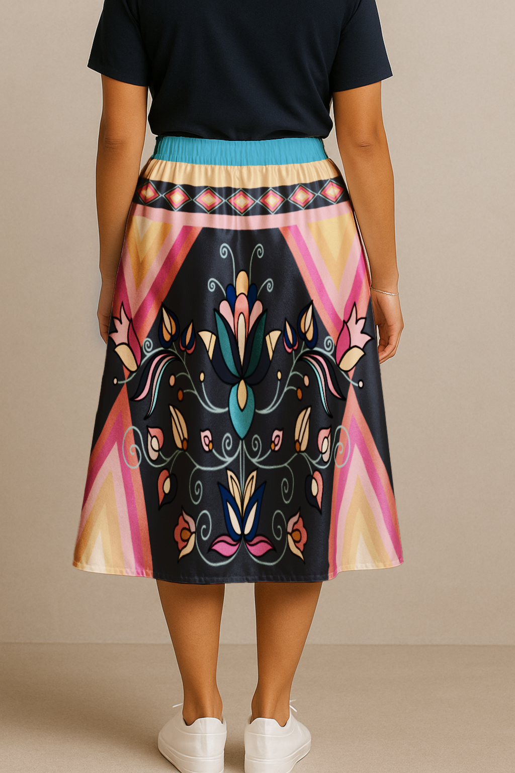 Ember Trail Bright Midi Skirt