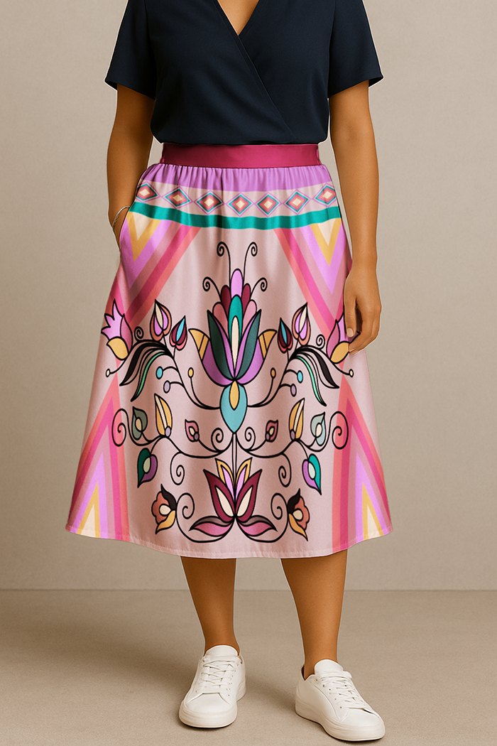 Ember Trail Pastel Midi Skirt